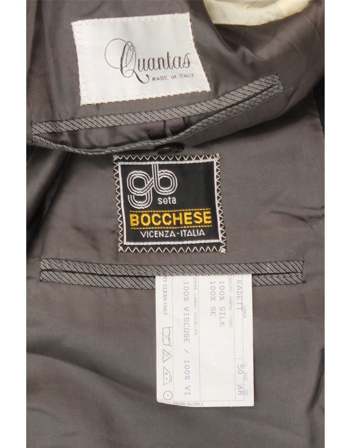 Quantas Mens 1 Button Blazer Jacket IT 50 Large Grey Colourblock Silk