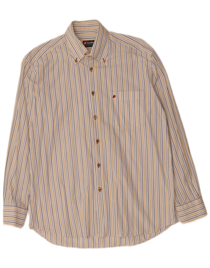 Lotto Mens Shirt Medium White Striped