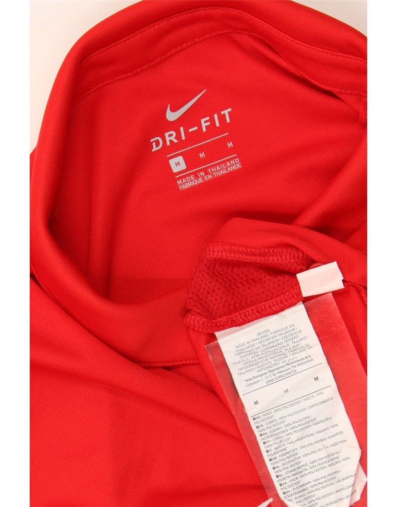 NIKE Mens Dri Fit Graphic Polo Shirt Medium Red Polyester Vintage Nike and Second-Hand Nike from Messina Hembry 