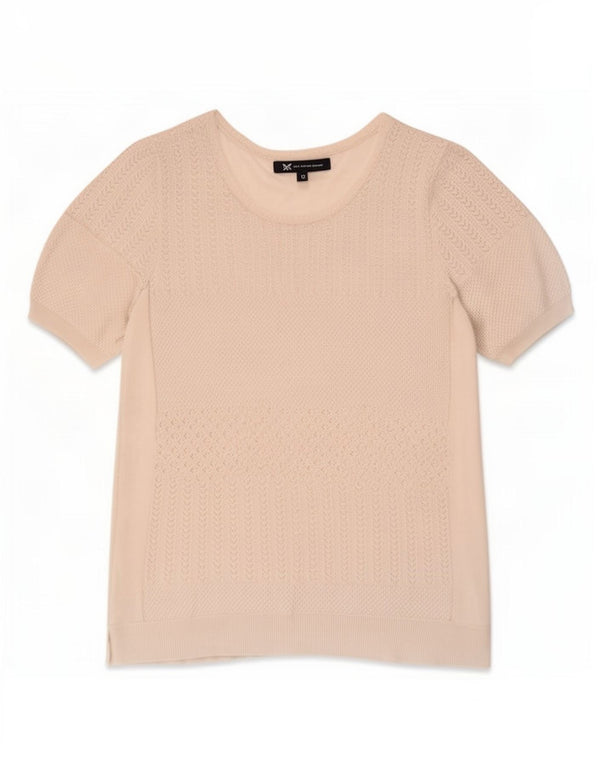 Crew Clothing Womens T-Shirt Top UK 12 Medium White Viscose