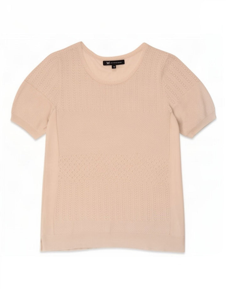 Crew Clothing Womens T-Shirt Top UK 12 Medium White Viscose