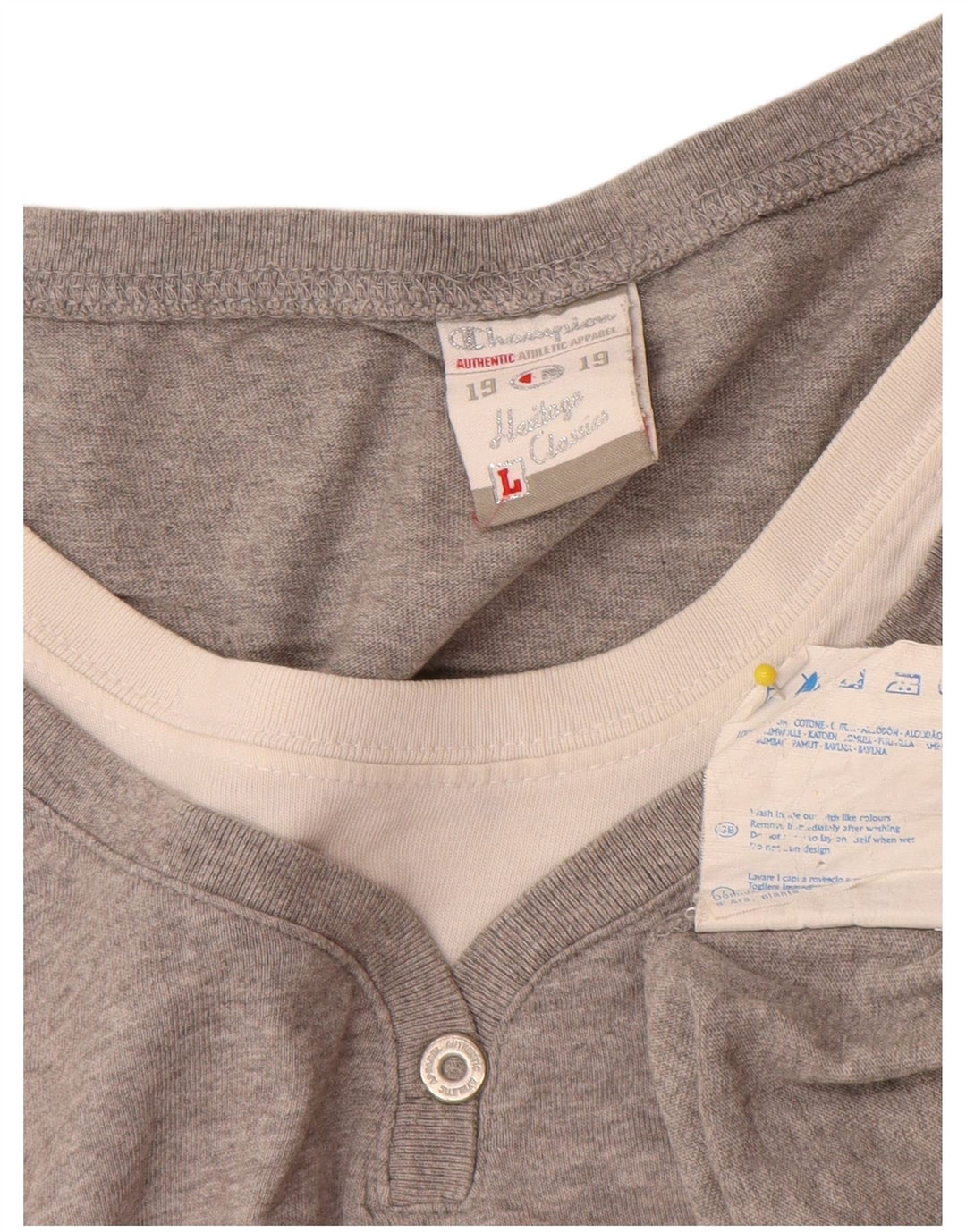 Champion Womens Heritage Classics Graphic T-Shirt Top UK 14 Large Grey