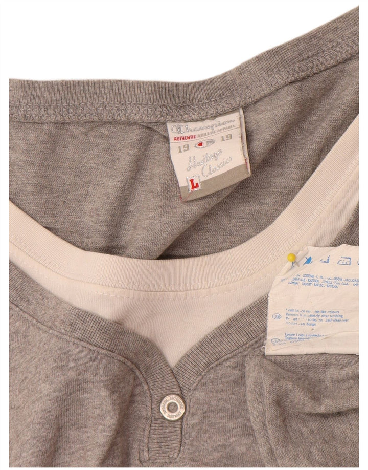 Champion Womens Heritage Classics Graphic T-Shirt Top UK 14 Large Grey