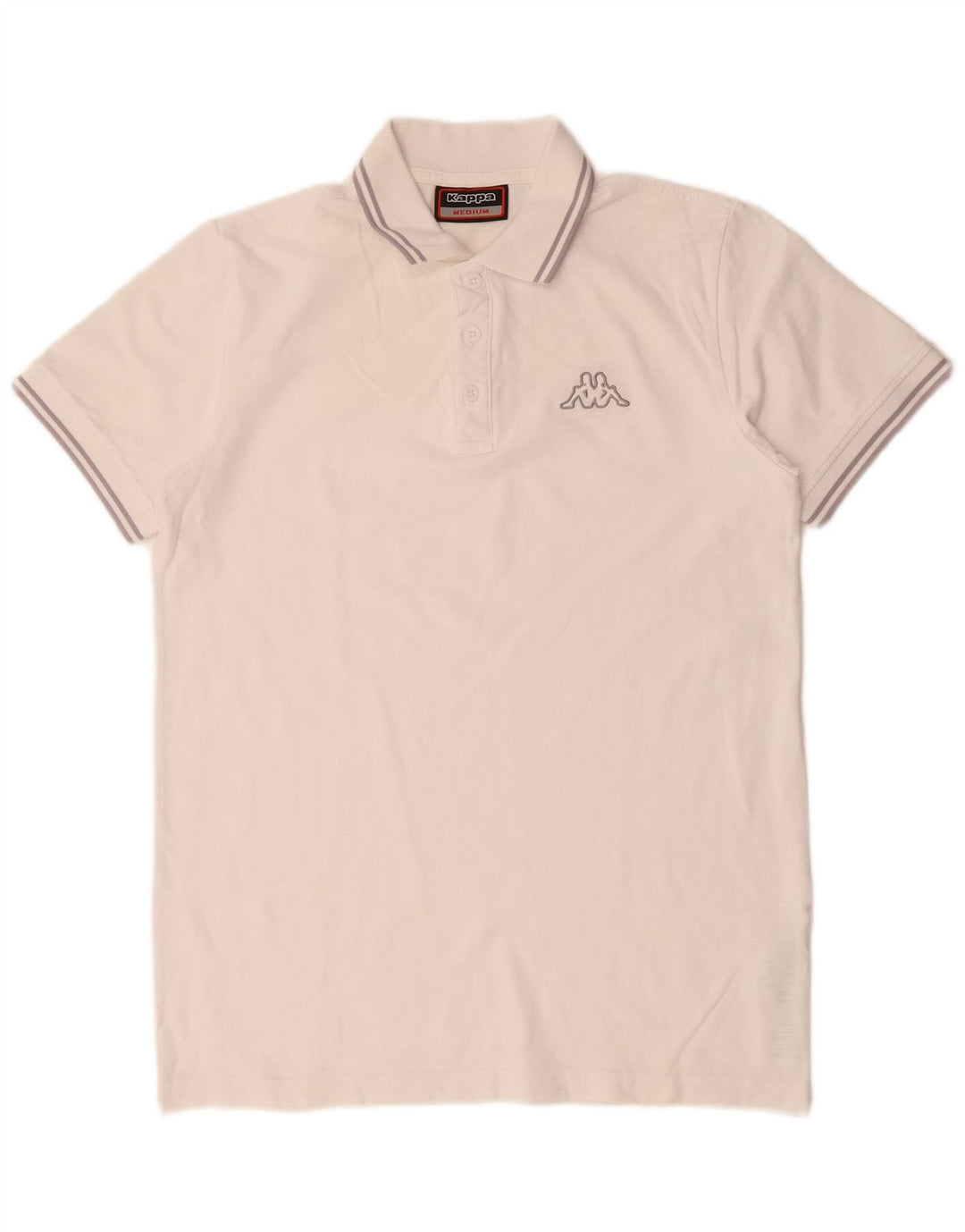 KAPPA Mens Polo Shirt Medium White Cotton