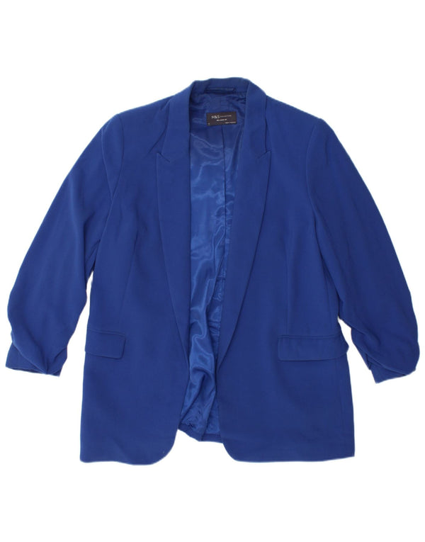 Marks & Spencer Womens Relaxed Fit Blazer Jacket UK 12 Medium Blue
