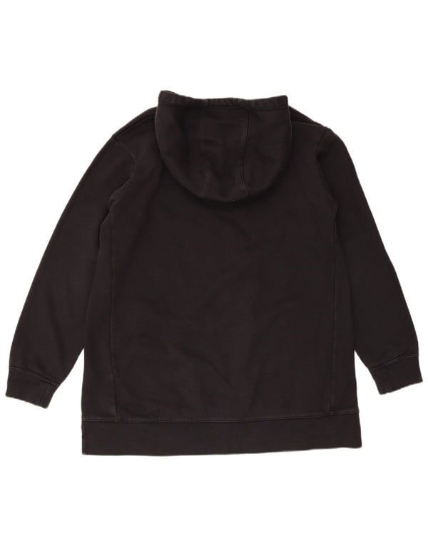 Nike Girls Hooded Loose Fit Jumper Dress 13-14 Years XL Black Cotton Sports
