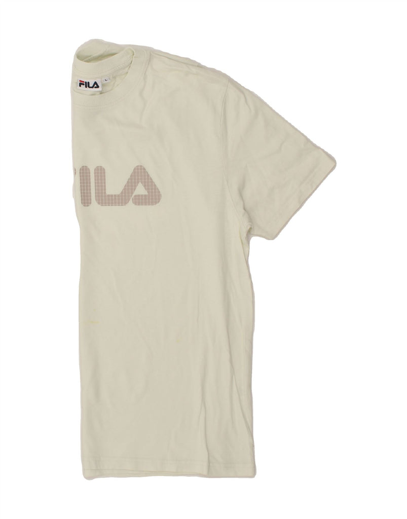 FILA Mens Graphic T-Shirt Top Large Off White | Vintage Fila | Thrift | Second-Hand Fila | Used Clothing | Messina Hembry 