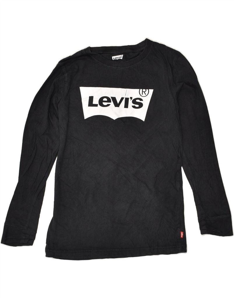 LEVI'S Boys Graphic Top Long Sleeve 10-11 Years Medium Black Cotton | Vintage Levi's | Thrift | Second-Hand Levi's | Used Clothing | Messina Hembry 