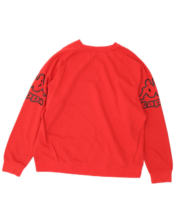 KAPPA Mens Graphic Sweatshirt Jumper 2XL Red Cotton