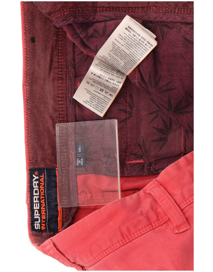 Superdry Mens Chino Shorts W36 Large Pink Cotton