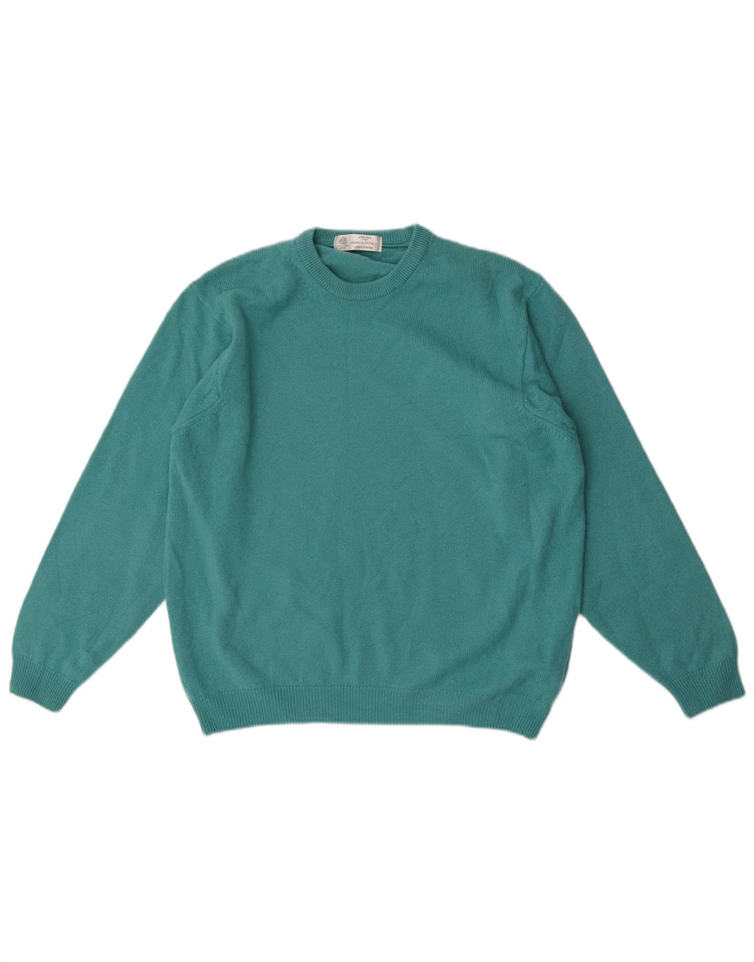 Marks & Spencer Mens Crew Neck Jumper Sweater Small Blue New Wool