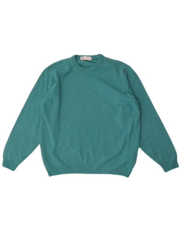 Marks & Spencer Mens Crew Neck Jumper Sweater Small Blue New Wool