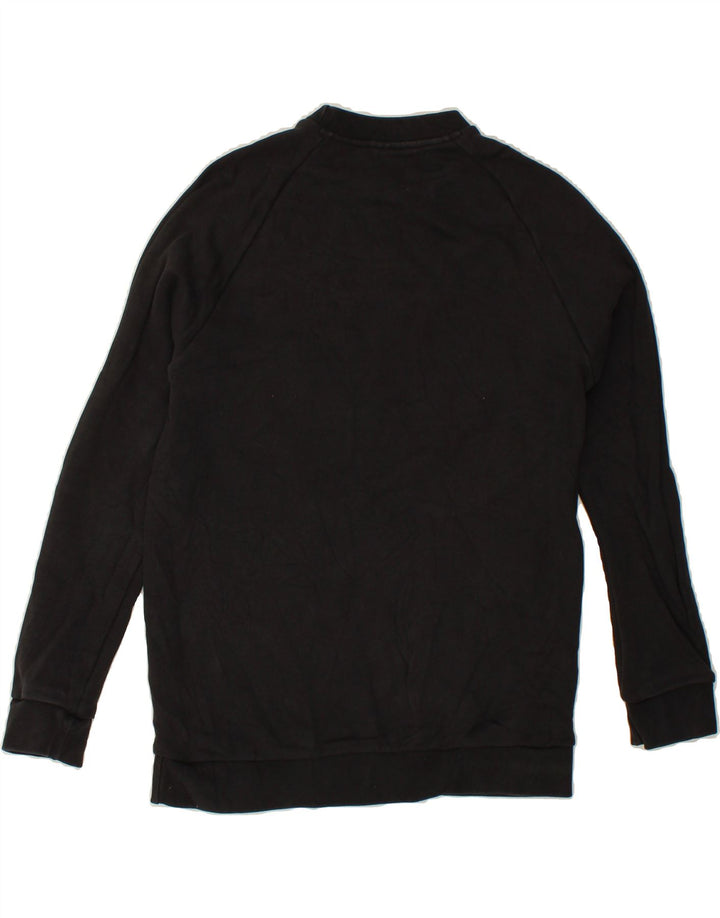 ADIDAS Womens Oversized Graphic Sweatshirt Jumper UK 8 Small Black Cotton Vintage Adidas and Second-Hand Adidas from Messina Hembry 