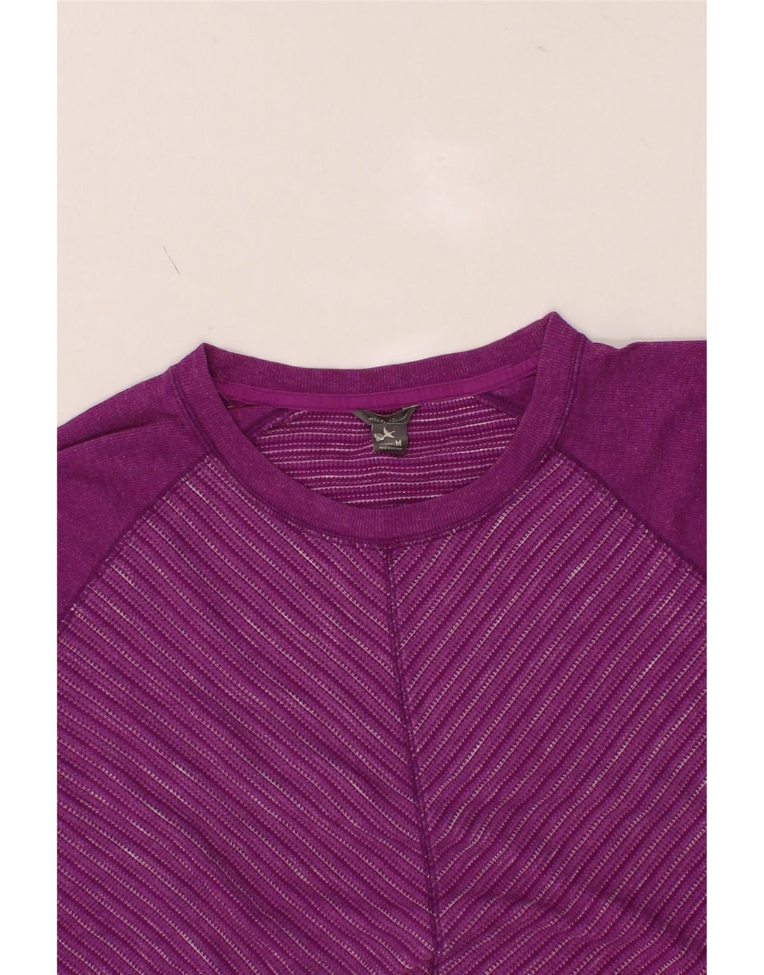EDDIE BAUER Womens Sweatshirt Jumper UK 14 Medium Purple Striped Cotton Vintage Eddie Bauer and Second-Hand Eddie Bauer from Messina Hembry 