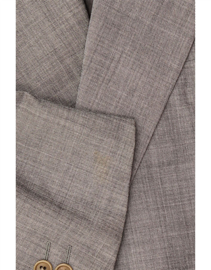 TRUSSARDI Mens Double Breasted Blazer Jacket IT 52 XL Grey Virgin Wool