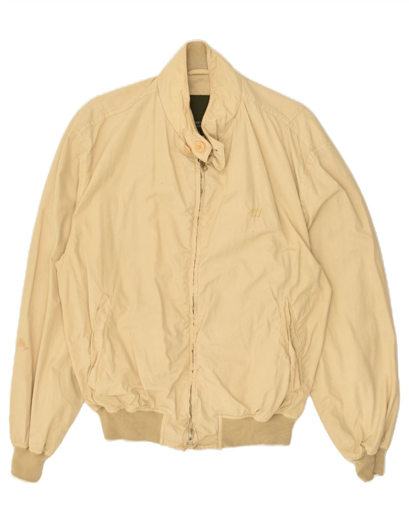 HENRY COTTONS Mens Bomber Jacket IT 48 Medium Beige Cotton | Vintage Henry Cottons | Thrift | Second-Hand Henry Cottons | Used Clothing | Messina Hembry 