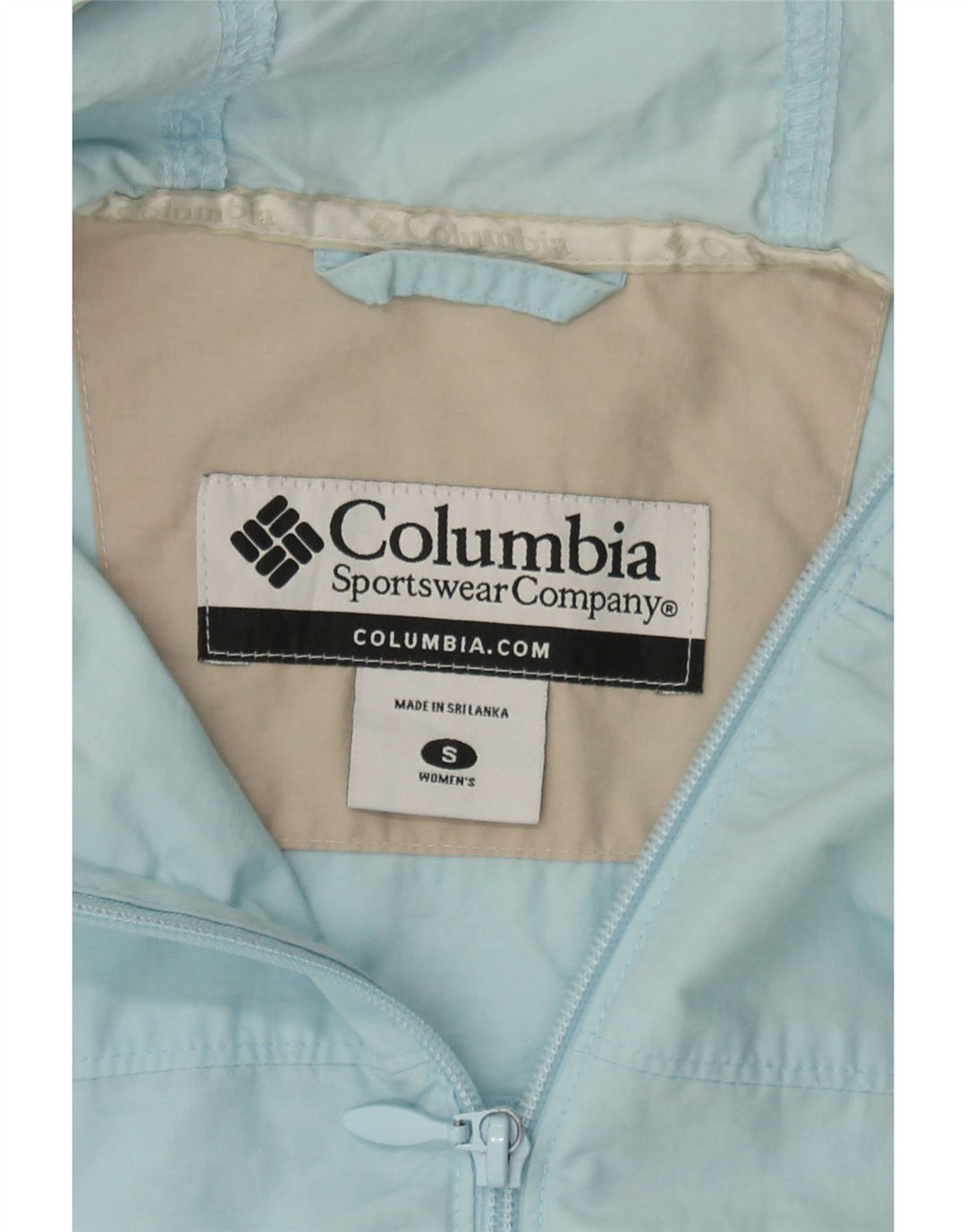 COLUMBIA Womens Oversized Hooded Rain Jacket UK 10 Small Blue Cotton Vintage Columbia and Second-Hand Columbia from Messina Hembry 