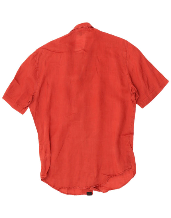 Calvin Klein Jeans Mens Short Sleeve Shirt Large Red Ramie
