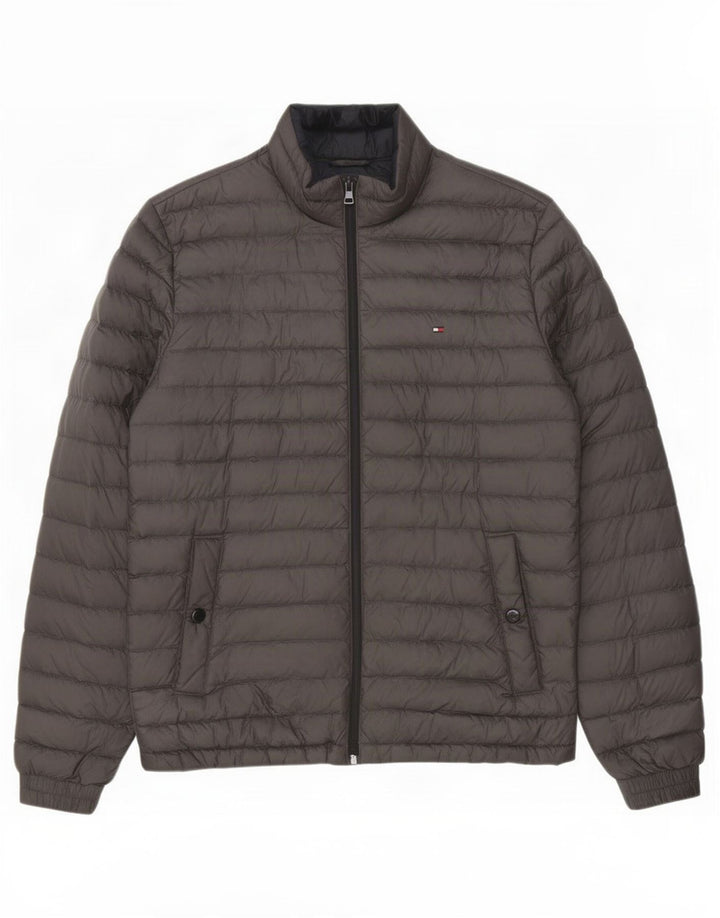 Tommy Hilfiger Mens Padded Jacket UK 38 Medium Grey Polyester