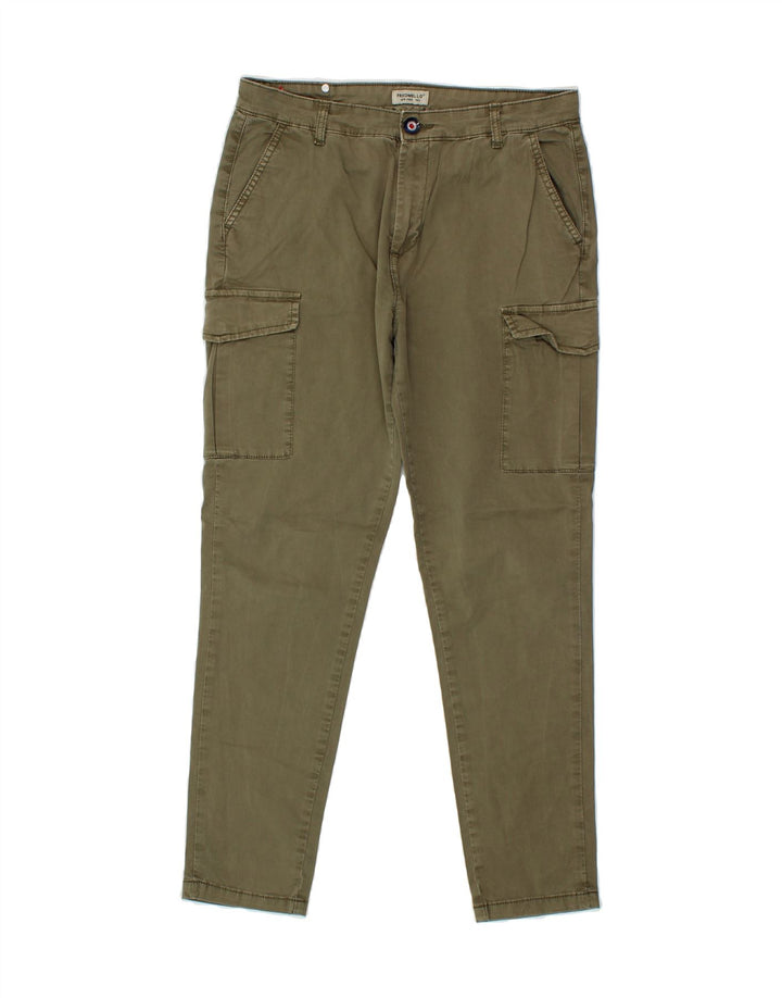 FRED MELLO Womens Slim Cargo Trousers W30 L28 Khaki Cotton Vintage Fred Mello and Second-Hand Fred Mello from Messina Hembry 