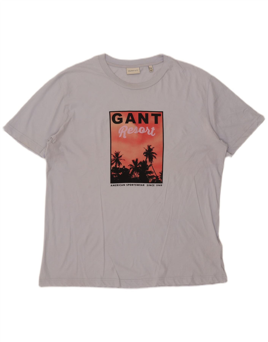 Gant Mens Graphic T-Shirt Top XL Blue Cotton