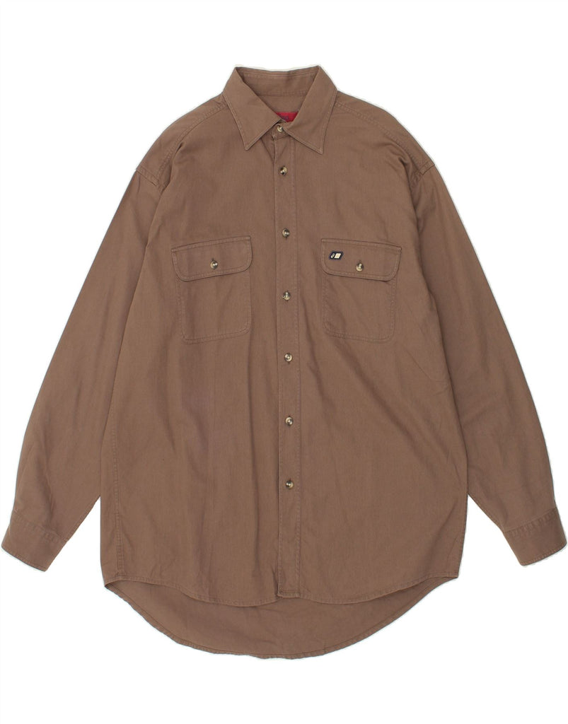 ASICS Mens Shirt Large Brown Cotton Vintage Asics and Second-Hand Asics from Messina Hembry 