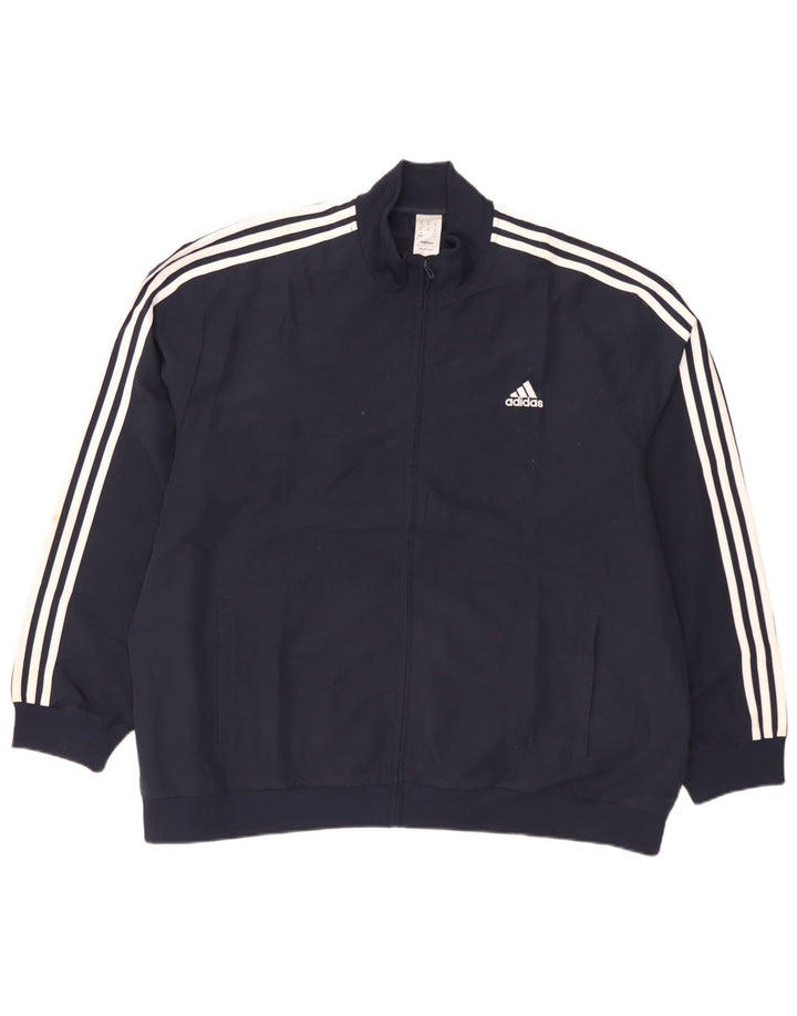 Adidas Mens Tracksuit Top Jacket 2XL Navy Blue Polyester