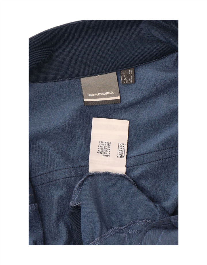Diadora Mens Tracksuit Top Jacket UK 36 Small Blue Colourblock Polyester