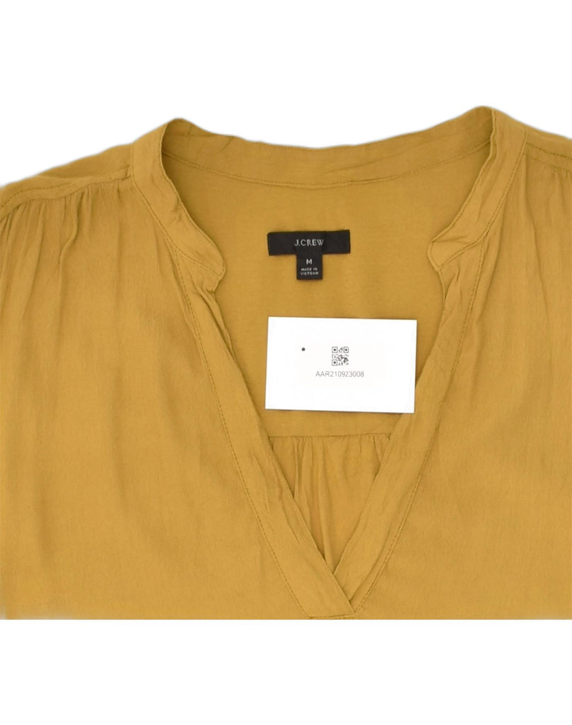 J. CREW Womens Short Sleeve Blouse Top UK 14 Medium Yellow Viscose | Vintage J. Crew | Thrift | Second-Hand J. Crew | Used Clothing | Messina Hembry 