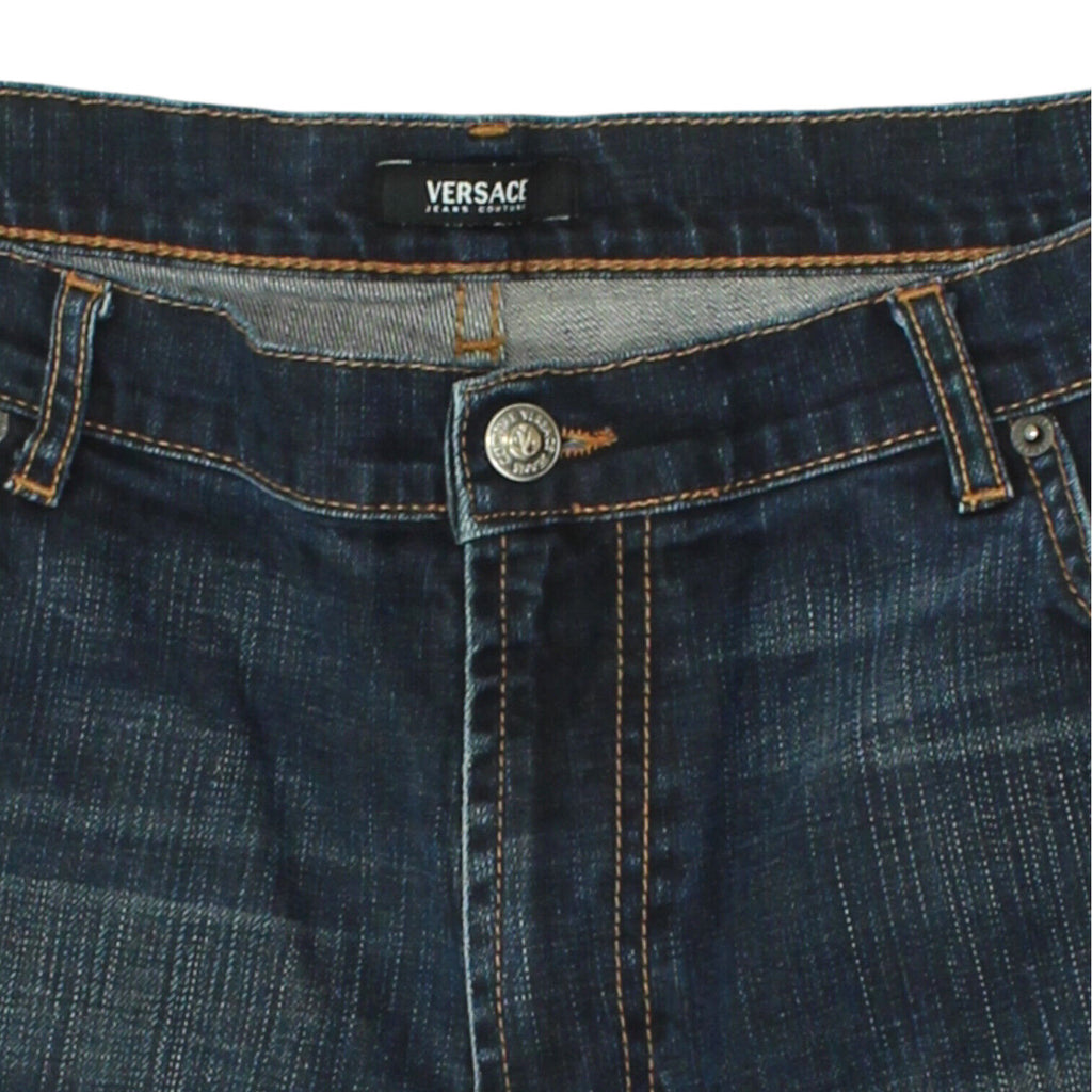 Versace Mens Blue Straight Jeans | Vintage High End Luxury Designer Denim VTG | Vintage Messina Hembry | Thrift | Second-Hand Messina Hembry | Used Clothing | Messina Hembry 