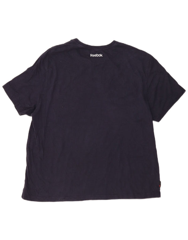 Reebok Mens Graphic T-Shirt Top 3XL Navy Blue Cotton