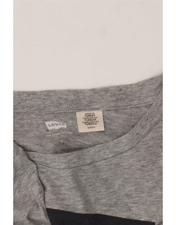 Levi's Womens Graphic T-Shirt Top UK 10 Small Grey Flecked