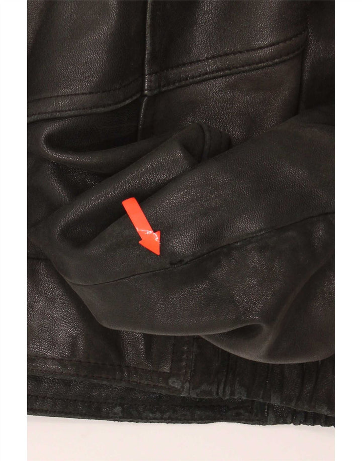 Itallo Mens Leather Jacket UK 40 Large Black