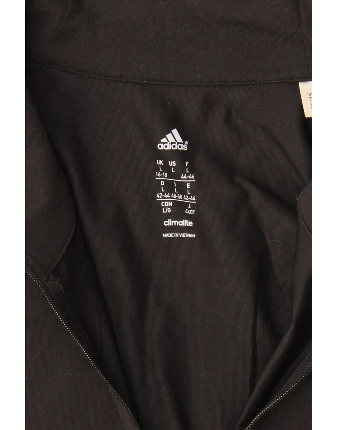 ADIDAS Womens Climalite Pullover Tracksuit Top UK 16/18 Large Black Vintage Adidas and Second-Hand Adidas from Messina Hembry 