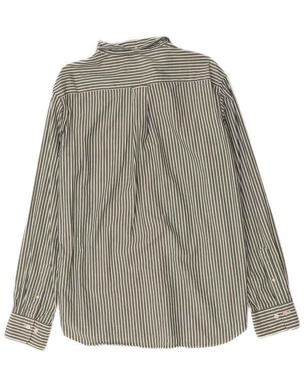 Gant Mens Regular Fit Shirt Size 41/42 Large Green Striped Cotton