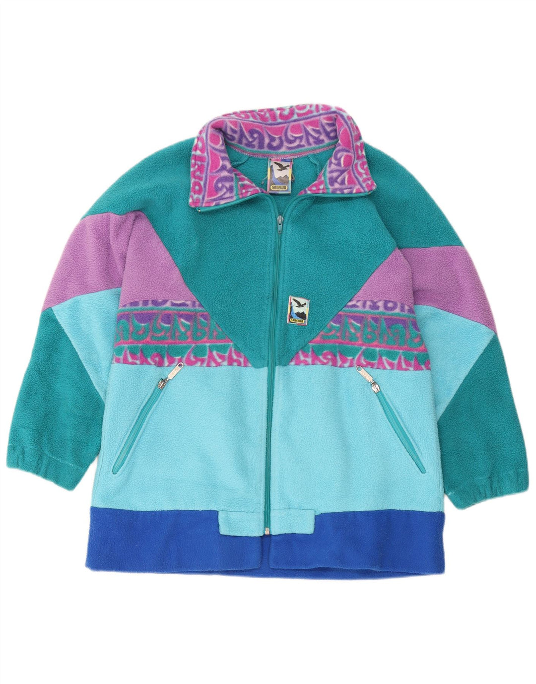 SALEWA Mens Fleece Jacket UK 40 Large Multicoloured Colourblock Polyester