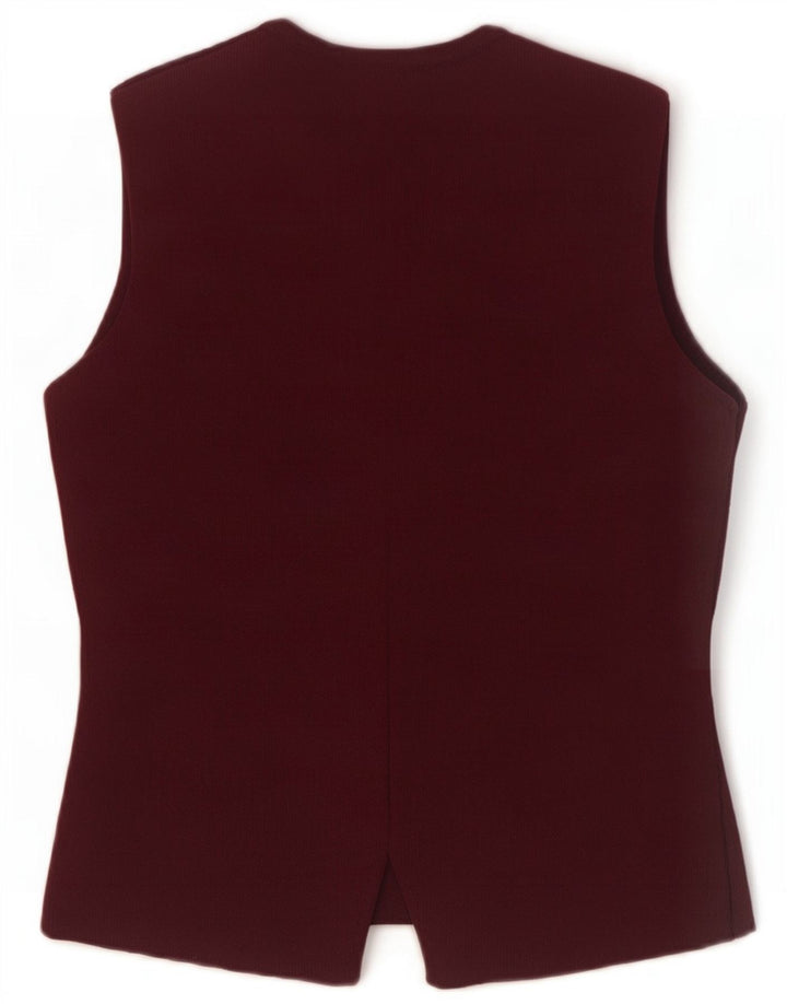 Zara Womens Knit Waistcoat UK 8 Small Burgundy