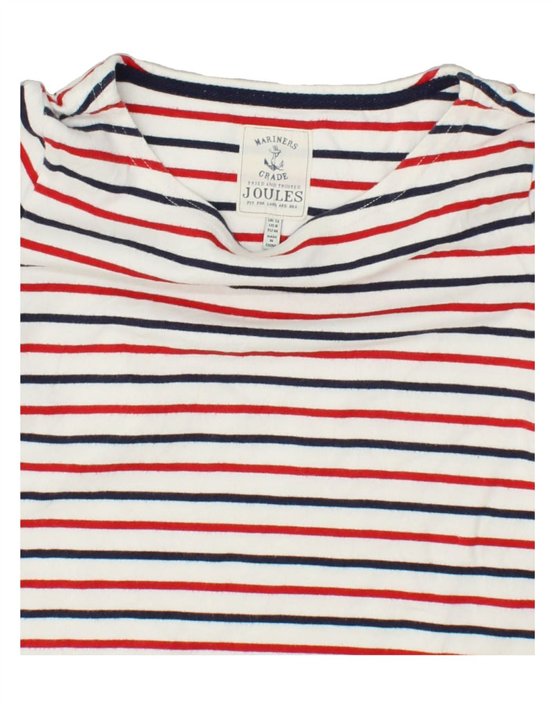 JOULES Womens Top 3/4 Sleeve UK 12 Medium Red Striped Cotton | Vintage Joules | Thrift | Second-Hand Joules | Used Clothing | Messina Hembry 