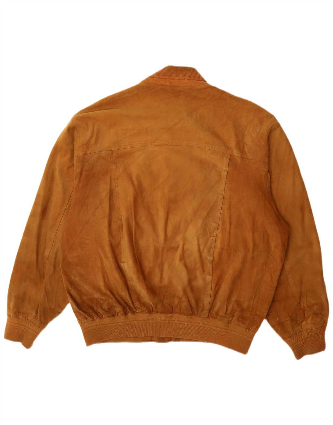Vintage Mens Suede Bomber Jacket UK 42 XL Brown Leather