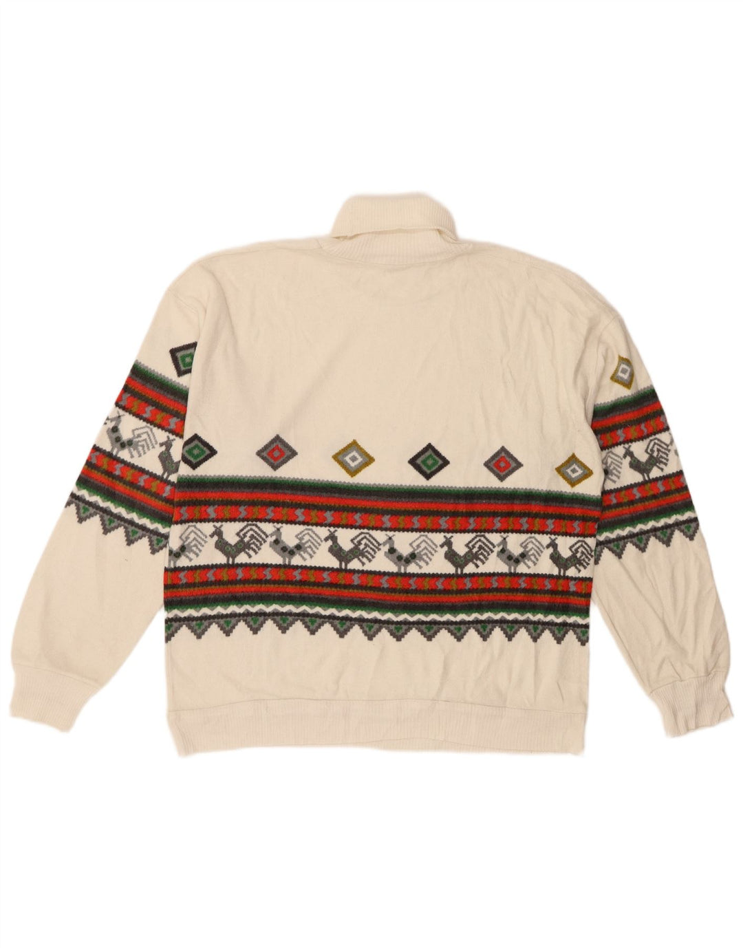Vintage Womens Roll Neck Jumper Sweater IT 44/46 Medium White Polyacrylic