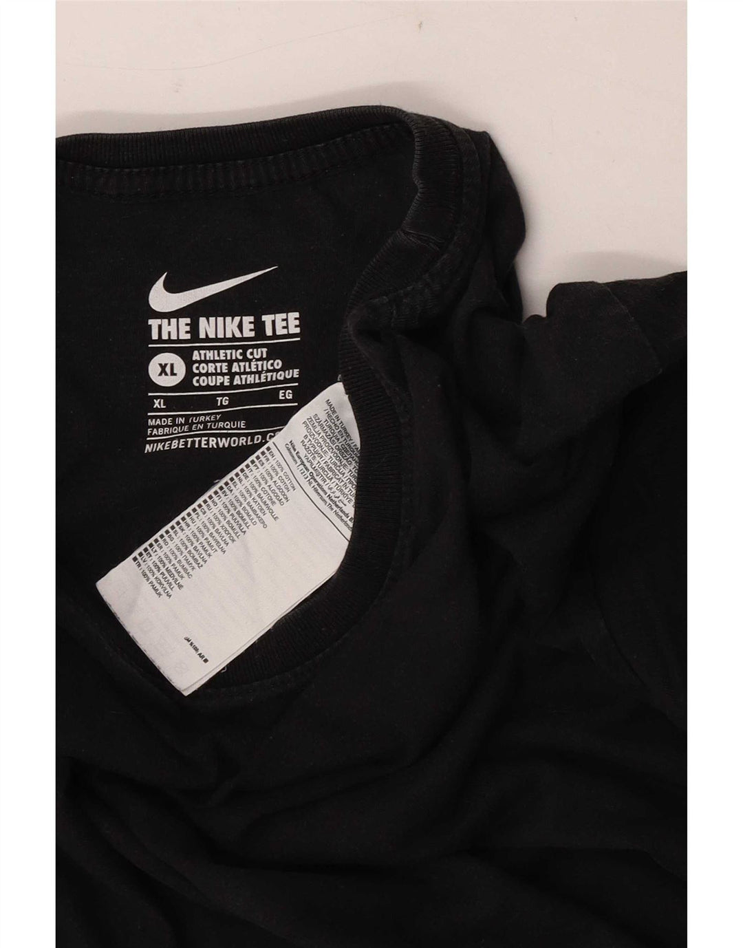 Nike Mens Athletic Cut T-Shirt Top XL Black Cotton