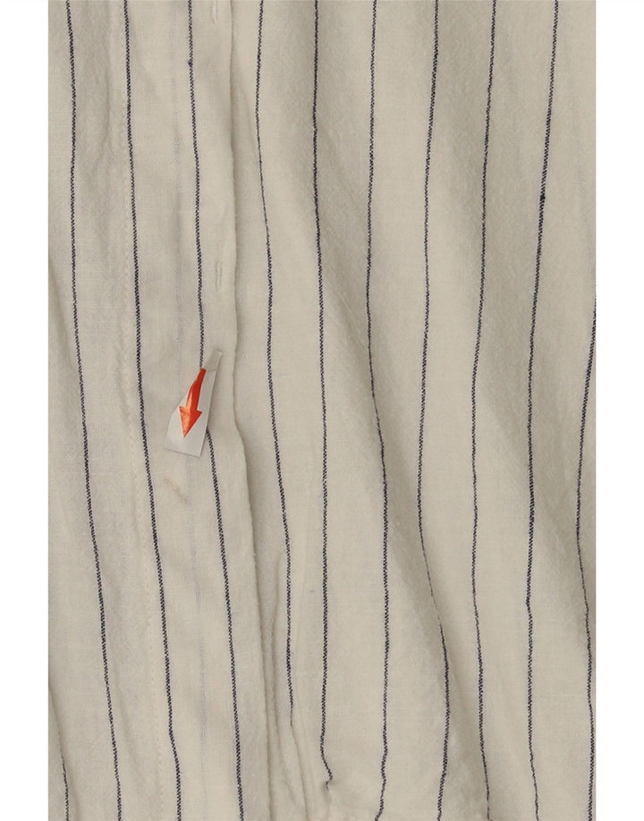 Zara Womens Longline Oversized Shirt UK 10 Small White Pinstripe
