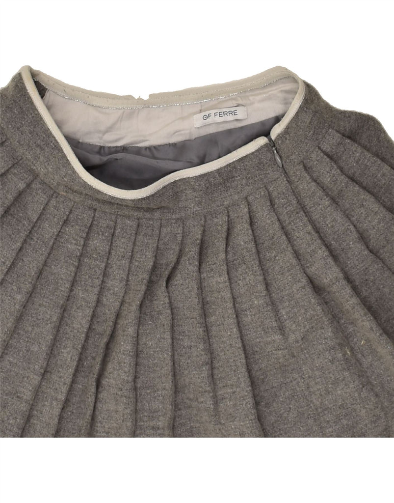 GF FERRE Girls Pleated Skirt 9-10 Years W25 Grey Wool | Vintage GF Ferre | Thrift | Second-Hand GF Ferre | Used Clothing | Messina Hembry 