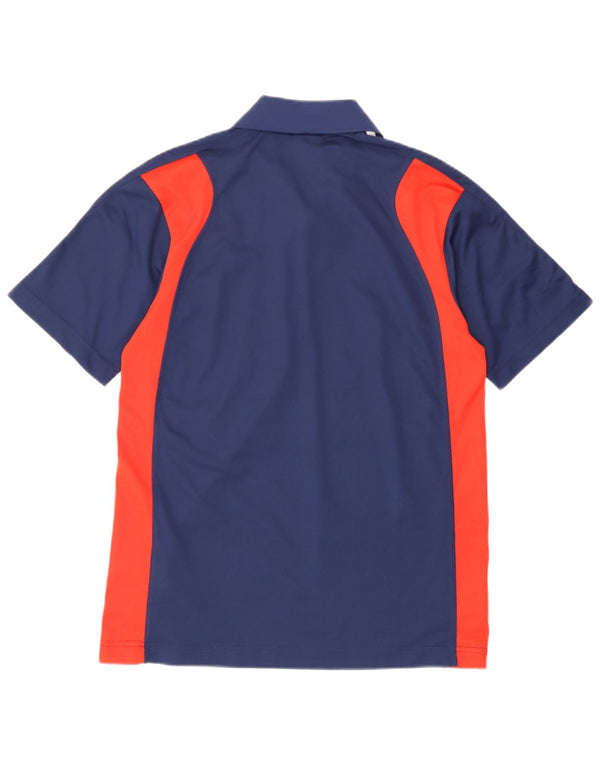 Adidas Mens Graphic Polo Shirt UK 34/36 Small Navy Blue Colourblock