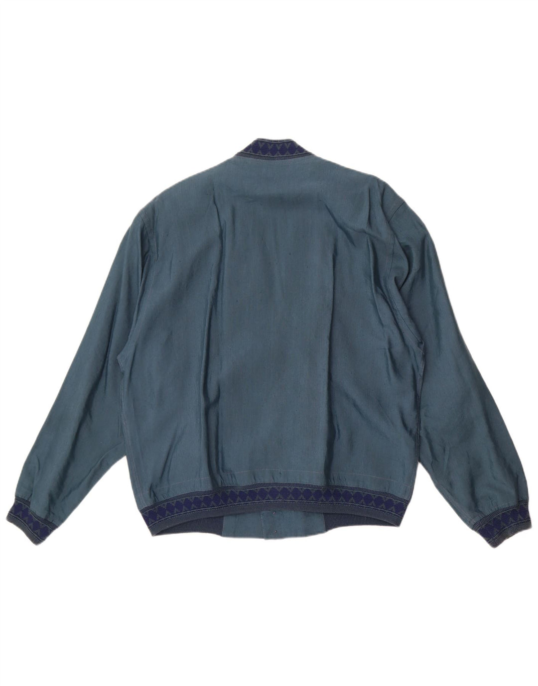 Bignami Mens Bomber Jacket IT 48 Medium Blue Linen