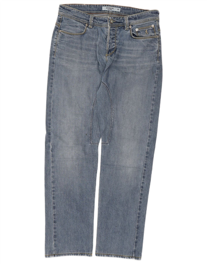 SIVIGLIA Mens Straight Jeans W33 L30 Blue Cotton