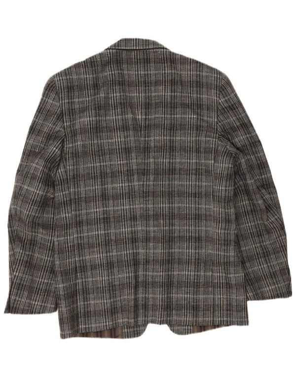 Vintage Mens 2 Button Blazer Jacket UK 38 Medium Grey Check