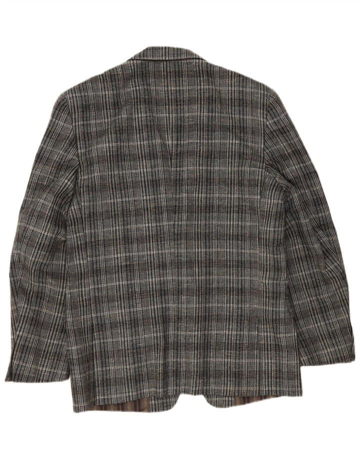 Vintage Mens 2 Button Blazer Jacket UK 38 Medium Grey Check