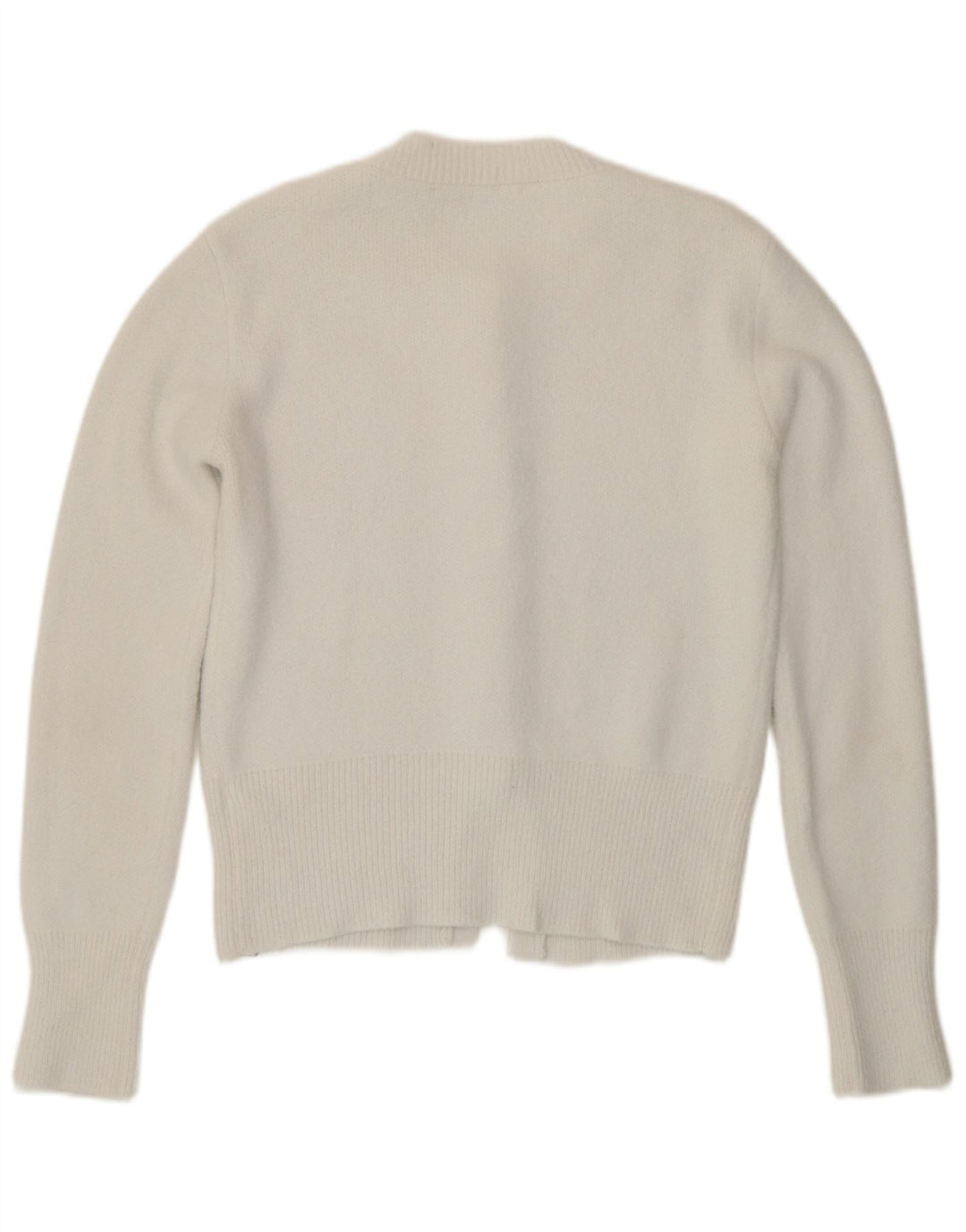 Zara Womens Cardigan Sweater UK 12 Medium White Polyamide