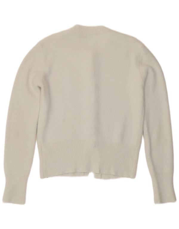 Zara Womens Cardigan Sweater UK 12 Medium White Polyamide